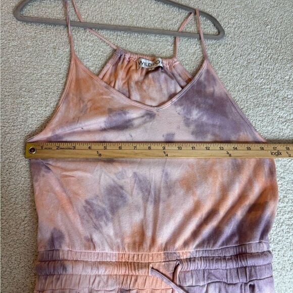 Wildfox jumpsuit Womens size small zoe tie dye in solar wash Cotton Boho Lounge - Picture 9 of 13